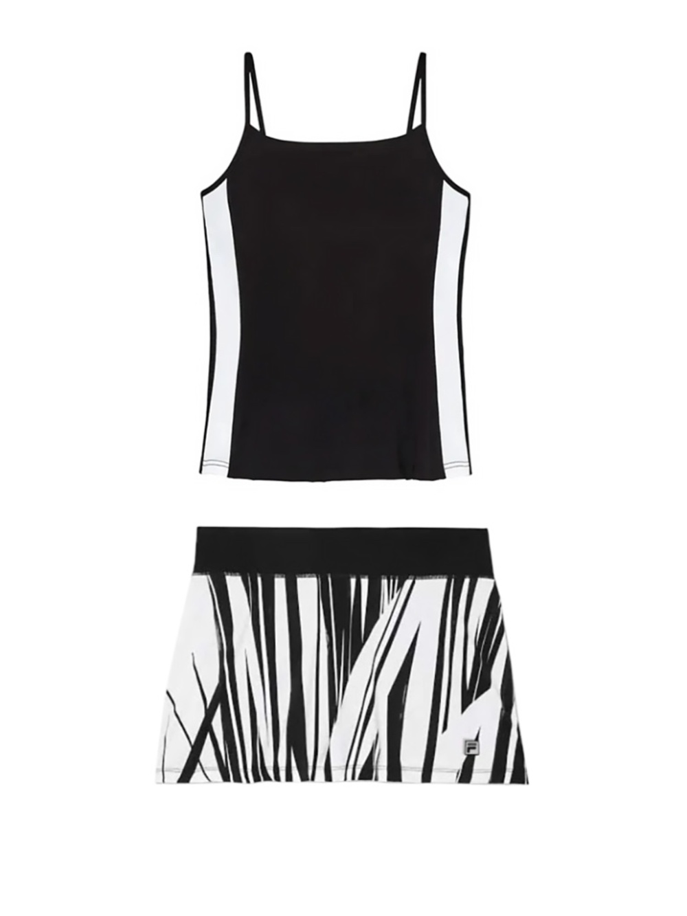 Fila Black and White La Finale Skort and Fila Tank Top Tennis Outfit Size Medium